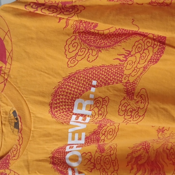 1995 Forever Graphic Red Dragon Yellow Tee Wu Tang - Picture 4 of 4